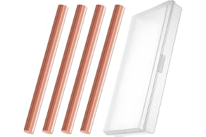 RRRST 4PCS Puro Barra de cobre 8mm x 100mm, Longitud 100mm, Diámetro 8mm, La pureza del cobre es del 99.9%, Barra redonda de cobre puro metálico Para Artesanías Hazlo tú mismo. Joyas Modelo