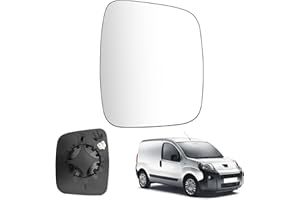 RASHION Verre de Rétroviseur Droite Compatible avec Fiat Qubo Fiorino/Citroen Nemo/Peugeot Bipper 2008-2020 Glace De Rétroviseur Chauffant