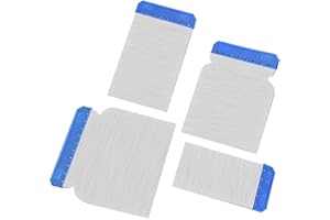 oumuik Spatule / Spatule / Spatule 4 pièces - 50/80/100/120 mm - Résistant à l'acide, durable et flexible - comme spatule de peinture acrylique, spatule de voiture ou spatule à pâte (bleu et sliver)