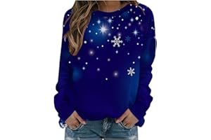 VPQILH Sparkly Christmas Jumpers for Women Uk Christmas Tree Novelty Sweatshirt Xmas Pullover Long Sleeve Tops Blouse Round Neck Fit Jumper Tops Casual Workout Shirts Winter Loose Sweatshirts for Teen Girls