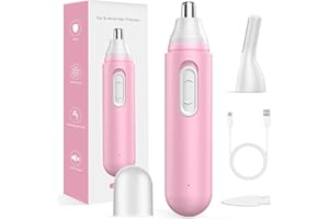 IFANZETECH Tondeuse Nez - Coupe Poils Nez, Oreilles, Sourcils, Barbe et Corps - USB Rechargeable avec Étanchéité IPX7 - Design Compact et Sans Douleur - Idéal pour Hommes et Femmes (Rose)