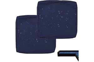 VEAI Waterproof cushion cover with zipper for outdoor and indoor, Sofa Seat Cushion Cover for chairs, sofas, and rattan furniture in patios and gardens(Blue,50x55x10cm(2pc))