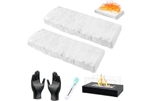 Gebiuhoo 2 pezzi di lana di vetro gomitoli in ceramica per bioetanolo per camino