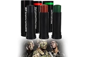 Keeoysie 3 Pezzi Camouflage Face Paint Kit,Vernice per Camuffamento facciale in Tre Colori Marrone Nero Verde,Camo Pittura Per Il Viso，Chameleon mimetico sopravvivenza militare esercito militare