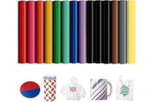 ‎SPHOSWHP Infusible Ink Folie for Sublimation Becher Blanks T-Shirts Mugs Cups,Solid Colour Sublimationspapier for Cricut Heat Press Mug, 30,5 x 25,4 cm, 14 Stück