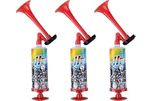 XCNPER 3 Pcs Air Horn, Air Horn Handheld Loud Noise Maker with Pump - Handheld Air Pressure Horn for Football Fanfare, Birthday Celebrations, Boat Safety Universal Signal