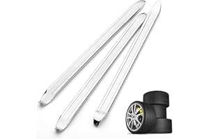 Korsaot 3 Stück Reifenheber Fahrrad, 30cm Hochfester Stahl Montiereisen, Montierhebel für Motorrad, Fahrrad, Wagen, Scooter (Silber)