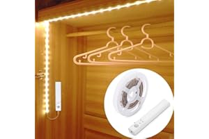 45LED 150cm Luce LED da guardaroba con sensore di movimento,Strisce Led Luce Notturna,LUXJET® Sensori Di Movimento Luce Notturna,batteria caricata per Armadi, Armadietti