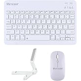 Microcase Samsung S10 FE ile uyumlu T&uuml;rk&ccedil;e Bluetooth Klavye+Mouse+Tablet Standı Beyaz AL5166
