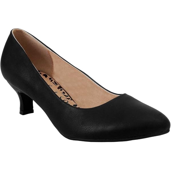 Women's Slingback Kitten Heel Pumps - 3 Inch Pointed Toe Dress Shoes For Work & Special Occasions