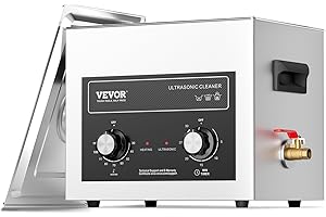 VEVOR Nettoyeur à Ultrasons Numérique 10 L, Bac Ultrasons 240 W, Appareil de Nettoyage Ultrasonique Professionnel avec Minuterie, Chauffage et Panier, pour Pièces Automobiles, Bijoux, Lunettes, Labo