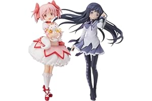 Epitome Madoka Kaname Figur AkemiHomura/Kaname Madoka Niedliche Anime Mädchen Figur Cartoon Charaktere Stehposition PVC Modell Statue Desktop Dekoration Sammlung Geschenke (Kaname Madoka+Akemi Homura)