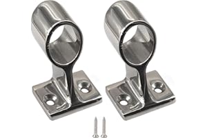 SEERAPHEE Staffa centrale per corrimano per barche da 2,2 cm, 60 gradi, in acciaio inox 316, per yacht e barche (2 pezzi con viti)