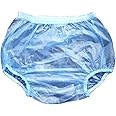Haian Adult Incontinence Pull-on Plastic Pants Color Transparent Blue (Small)