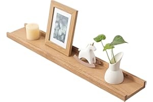 ‎GIEANOO Gieanoo Bilderleiste Holz, 90cm Rustikales Eiche Massiv Schweberegal Wandregal gewürzregal Wand regalbrett Hängeregal für Wohnzimmer Schlafzimmer kinderzimmer