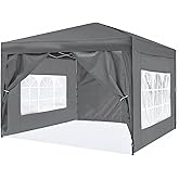 ISE Carpa Plegable 3x3, pergolas de Jardin Robusto, Carpas para Exteriores con 4 Paredes pergolas de Laterales para Reception