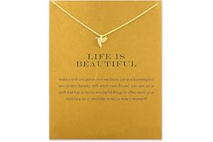 upeilxd Message Card Gold Lotus Flower Pendant Necklace Friendship Butterfly Sun Good Luck Elephant Pendant Y Bar Chain Necklace for Women Girl Gift