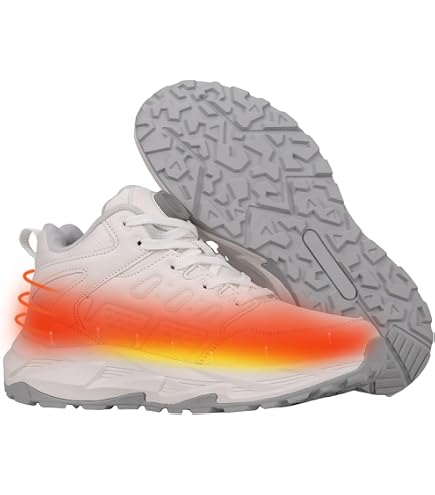 Scarpe sportive riscaldate ricaricabili tramite USB per uomo e donna, Scaldapiedi elettrico 3 impostazioni di temperatura, Scarponi da sci per viaggi invernali e alpinism (Weiß, 36EU