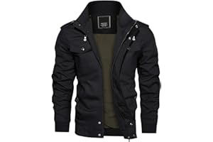 KEFITEVD Mens Warm Fleece Cargo Jacket Winter Military Bomber Jackets Windproof Work Coat with Multi Pockets