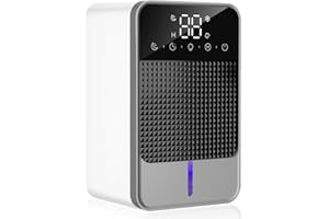 QEEKADA Déshumidificateur 1500ML,Déshumidificateur d'Air Electrique Ultra Silencieux Arrêt Automatique 7 Lumière LED Colorée Dehumidificateurs maison Compact Pour la cave salle de bain cave chambre