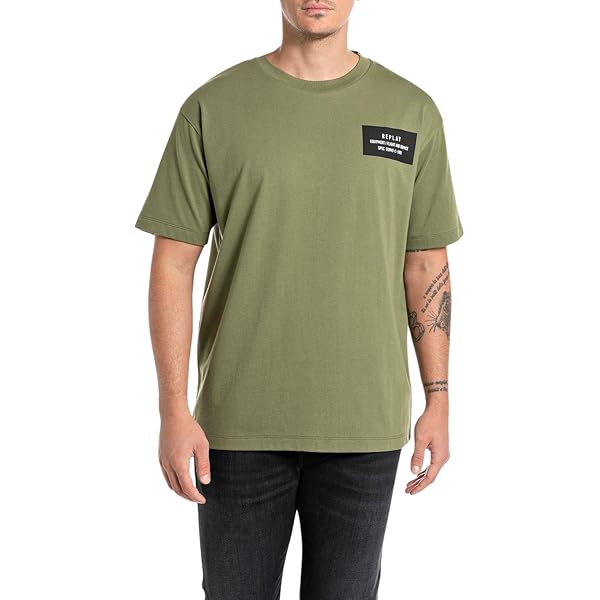 T-shirt Homme Replay M6647 - Coupe Droite, Jersey Basique, Couleur Unie, Qualité Coton Confortable