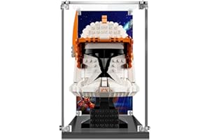 SWDZ Vitrine pour Lego Mandalorian Casque 75328, Présentoir en Acrylique pour Lego 75328 (Non Inclus Le Modèle), Taille: 20x20x25cm
