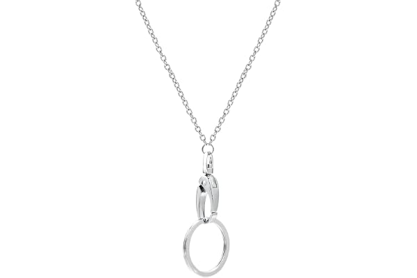 Wisdompro Collier tendance pour femme de 48 cm avec fermoir pivotant ovale et porte-clés pour clés et porte-carte d’identité O-Ring Chain