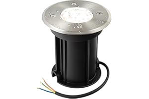 Doughelec Spot Encastrable Extérieur LED IP67 - Spot Encastrable de Sol GU10 Extérieur Terrasse Etanche Lumières éclairage Rond 230V Lampe pour Jardin Patio Chemin, Aluminium Nickel Ø11x12cm NO Bulb