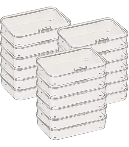 Opbergdoos met Deksel Klein,ESYFOR 30 stuks 5,5 x 5,5 x 2cm Opbergdozen Transparante Plastic Bead Opslag Container voor kleine kralen, pillen, sieraden, schroeven