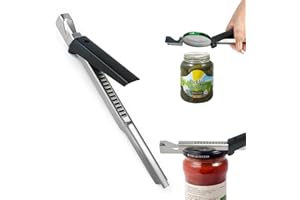 MUCOOS Dosenöffner,Flaschenöffner für Senioren und Multifunktionaler Dosenöffner und Flaschenöffner für Senioren,Verstellbarer Dosenöffner und Glasöffner aus Edelstahl von Dosen, Bierdeckeln und Weinflaschen