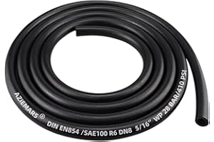 AZIEMARS 3 Meters Fuel Line Hose 8mm (5/16") ID Fuel Pipe 8mm Fuel Hose Rubber Oil Resistant, Pressure Resistant, Heat Resistant Fuel Hose for Trucks, Cars, Tractors, or Small Engines