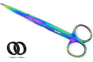 AFTREN First Aid Scissors Medical PRO Medical Nursing Operative Dissecting Scissor Sharp Tips Straight Surgical Scissors Stainless Steel Hospital Supplies Home Clinic Hair Trimmer (Green)