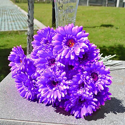 Weksi ®10pcs Silk Artificial Gerbera Daisy Bouquet for Home Wedding Garden Decoration