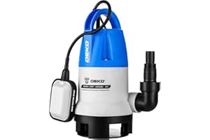 DEKO Pompa sommergibile portatile 400W 8000L/H Pompa acqua pulita/sporca Piscina Vasca da giardino Scarico per laghetto con interruttore a galleggiante e cavo lungo 10 m
