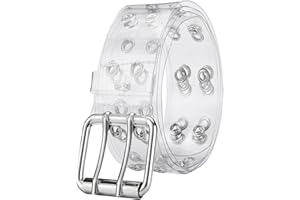 Eterspr Cinturón Transparente de PVC para Mujeres y Adolescentes con Mezclilla