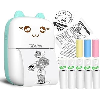 ZEITEL® Mini Bluetooth Thermal Printer, Portable Label ...