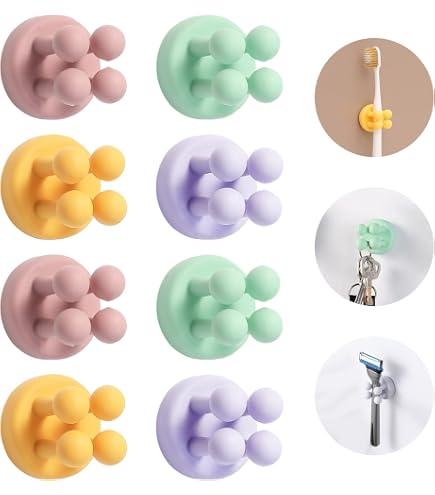 IBetterLife 6er Set Silikon-Haken – Selbstklebend, Wasserdicht, Für Zahnbürsten & Mehr