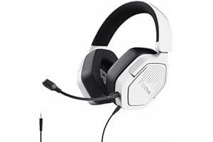 TRUST GAMING GXTrust 1492W Ravox Cuffie Gaming per PS5 PS4 Switch PC Xbox Mobile, Jack 3.5 mm, Driver da 50 mm, Archetto Imbottito, Cuffie Over Ear con Filo e Microfono Removibile, Bianco