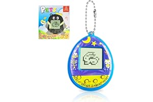 Yeelan Virtual Pets Toy Digital Pet Game Console Handheld Machine Toys Mimi Electronic Animals With Key Ring Early Education Puzzle Gift for Children Kids (Blue)