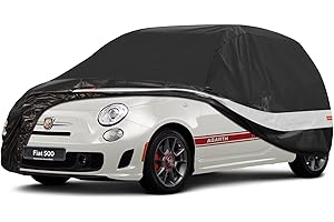 Holthly Funda Coche Exterior para F-iat 500/Abarth 500 595(2010-2025),Funda Coche 10 Capas de Protección,Cubre Coche 100% Impermeable,Antipolvo,Cortaviento,Impermeable a la Lluvia,Protección UV.