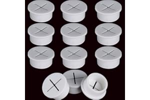 ZONON 12 Ojales de Cable de Silicona Flexible Ojal de Cable Blanco de 1 Pulgada para Escritorio Cubierta de Orificio de Alambre para Otros Muebles Organizador de Cables para Gestión de Cables