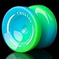 SHUNGRU Dual Purpose Yoyo K2 Blue Green, Responsive Yoyo for Kids Beginners, Plastics Yo-Yo Professional Trick Yoyo with Unresponsive Yoyo Bearing +Bag, 12 Yo-Yo Strings, Bearing Removal Tools