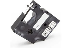 vhbw cassetta nastro sostituisce Dymo 18051 per etichettatrice nero su bianco, cassetta di tubi termoretrattili, 6 mm