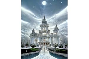 DCIDBEI 3D AI Diamond Painting Square Drill Paesaggi 40x50 cm Puzzle con Perline Paesaggio Diamond Painting Castello Diamond Painting Grandi Dimensioni Paesaggio Puzzle Perline Adesive Adulti