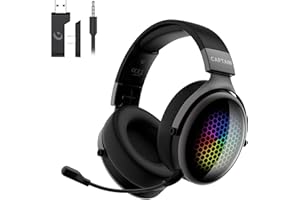 syndesmos Wireless Gaming Headset for PS5, PC, Xbox, Switch, 2.4GHz Gaming Headphones with Mic, Bluetooth 5.4 Headset Wireless with Mic Noise Canceling, 7.1 Surround Sound, 50mm Drivers, RGB Light Up