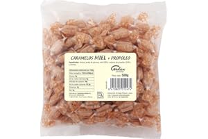 Caramelos Cerdán - Caramelo con 20% de Miel Pura y Propóleo| Bolsa de 150 Uds | Caramelo Duro Sin Gluten ni Alérgenos ni Conservantes ni Aromas ni Colorantes Artificiales - Medio Kilo