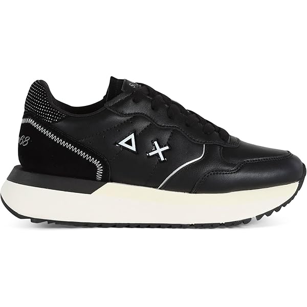 SUN68 Sneaker Running Big Ally Donna Pelle/Ecopelle Bianco Panna | Modello Z44215, Allacciatura Con Lacci, Stagione Autunno Inverno, Tacco 36