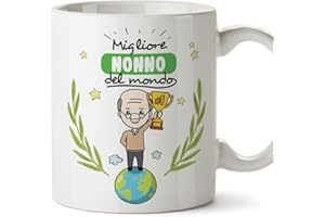 MUGFFINS Nonno Tazza/Mug - Migliore Nonno del Mondo - Idea Regalo Festa del papà/Tazza Miglior Nonno in Ceramica. 350 ml