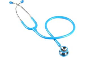 Gima, Duofono Classic Dual Head pediatrico, stetoscopio con padiglione e archetto in acciaio inox con doppia molla interna, azzurro, 32512