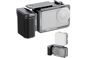 NEEWER Zestaw klatek i uchwytu bocznego kompatybilny z DJI Osmo Action 5 Pro / 4/3, ochronna metalowa platforma wideo do vlogowania z uchwytem magnetycznym, przedłużacz migawki zimnej stopki